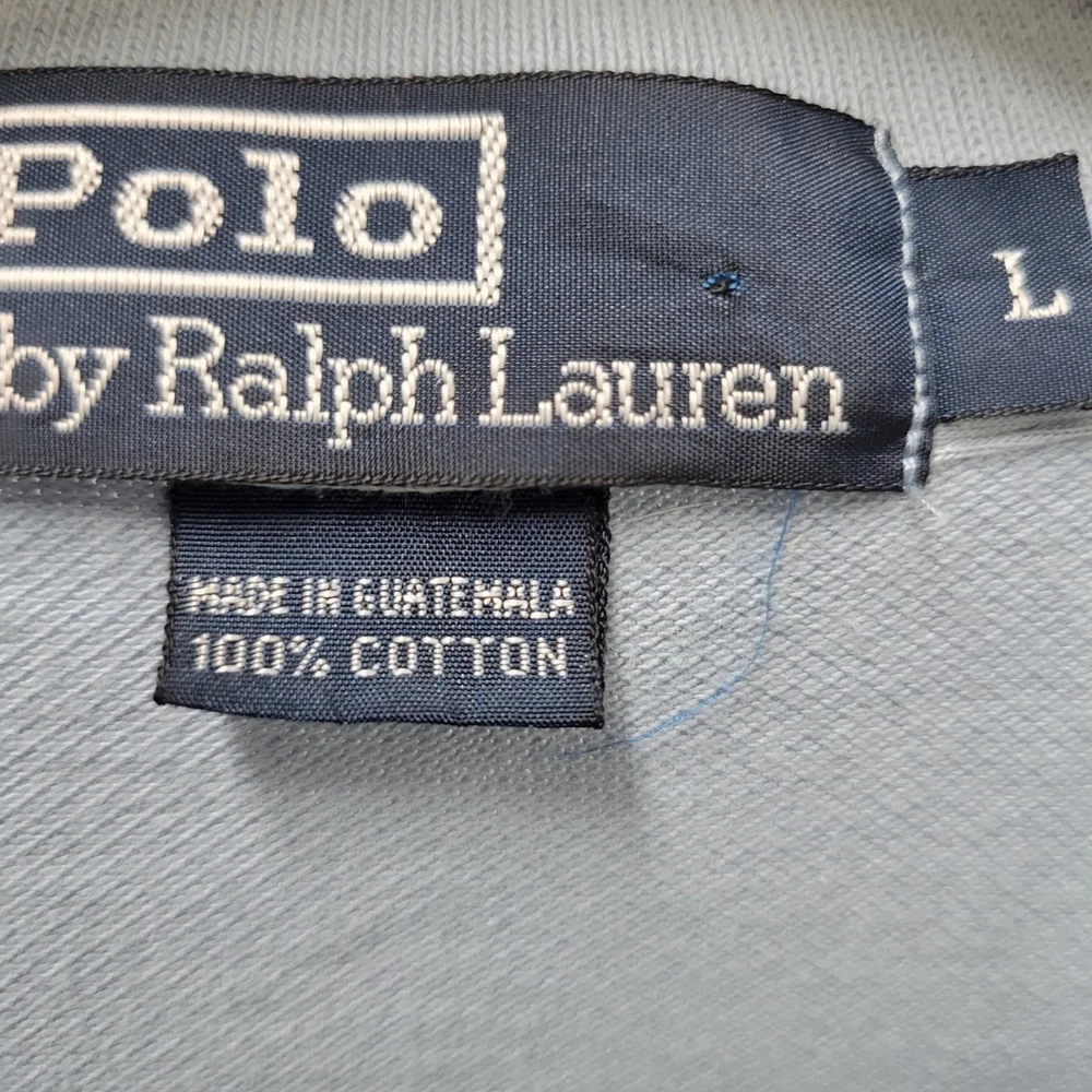 Polo Ralph Lauren Men 100% Cotton Blue Polo Shirt Size Large Excellent Condition